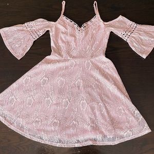 Pink Lacy Floral Dress